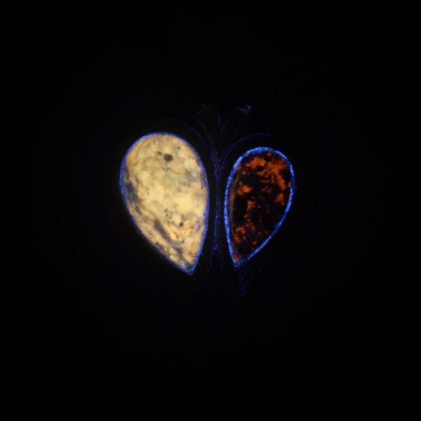 Autorský fluorescentní náhrdelník - kámen, dřevo - J012 - Image 3
