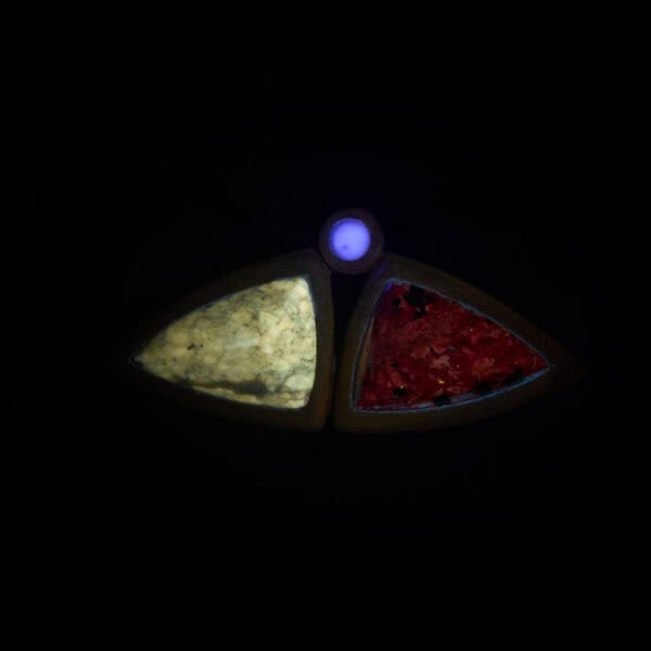 Autorský fluorescentní náhrdelník - kámen, dřevo - J004 - Image 4