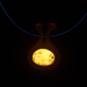 Autorský fluorescentní náhrdelník - kámen, dřevo - J006