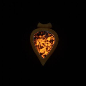 Autorský fluorescentní náhrdelník - kámen, dřevo - J008